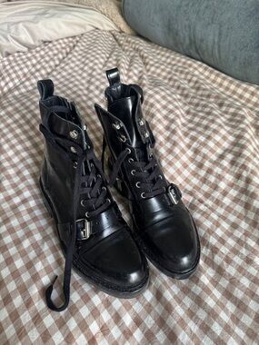All saints leather combat boots